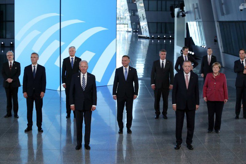 Các nhà lãnh đạo NATO tại trụ sở khối ở Brussels, Bỉ, ngày 14/6 - Ảnh: Reuters.