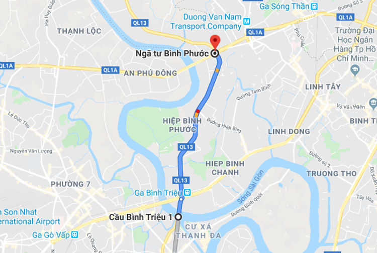 Dự &aacute;n mở rộng Quốc lộ 13 đoạn từ cầu B&igrave;nh Triệu đến ng&atilde; tư B&igrave;nh Phước