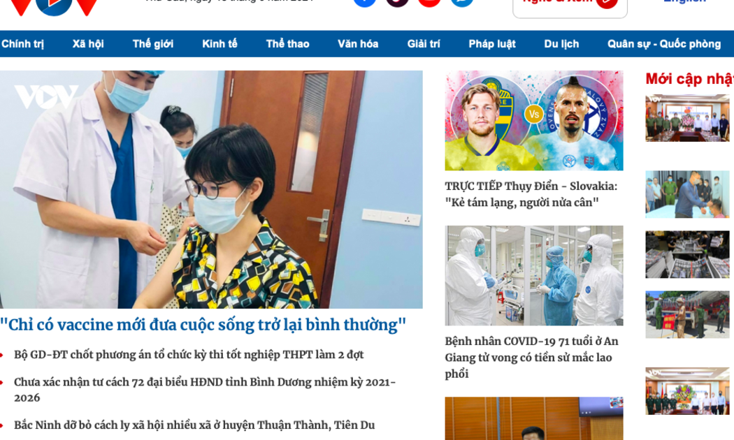 Giao diện Báo điện tử VOV (vov.vn) - Ảnh minh họa.