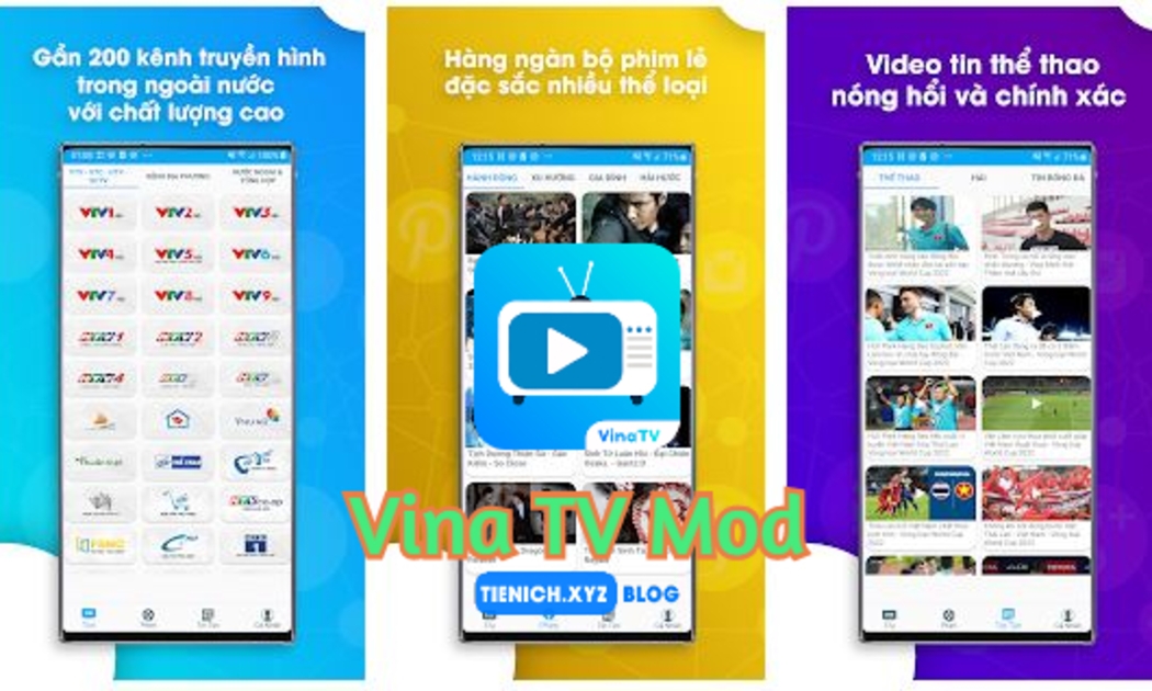 Ảnh chụp ứng dụng xem tivi Vina TV.