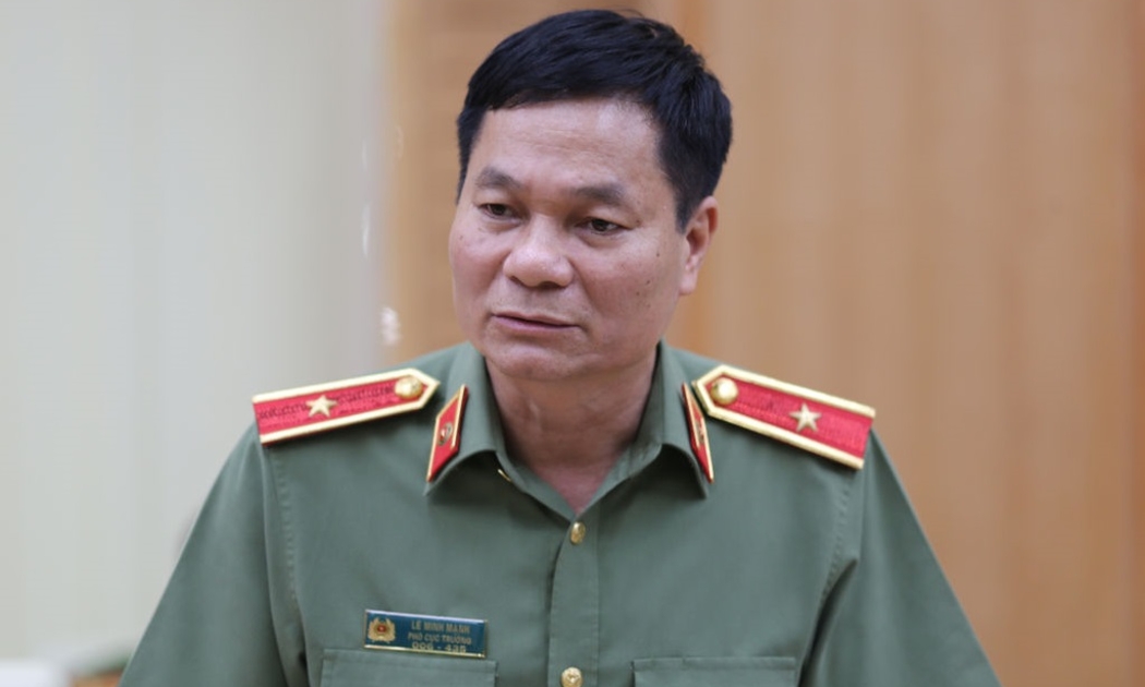 Thiếu tướng Lê Minh Mạnh thông tin về vụ việc tấn công Báo điện tử VOV chiều ngày 21/6.