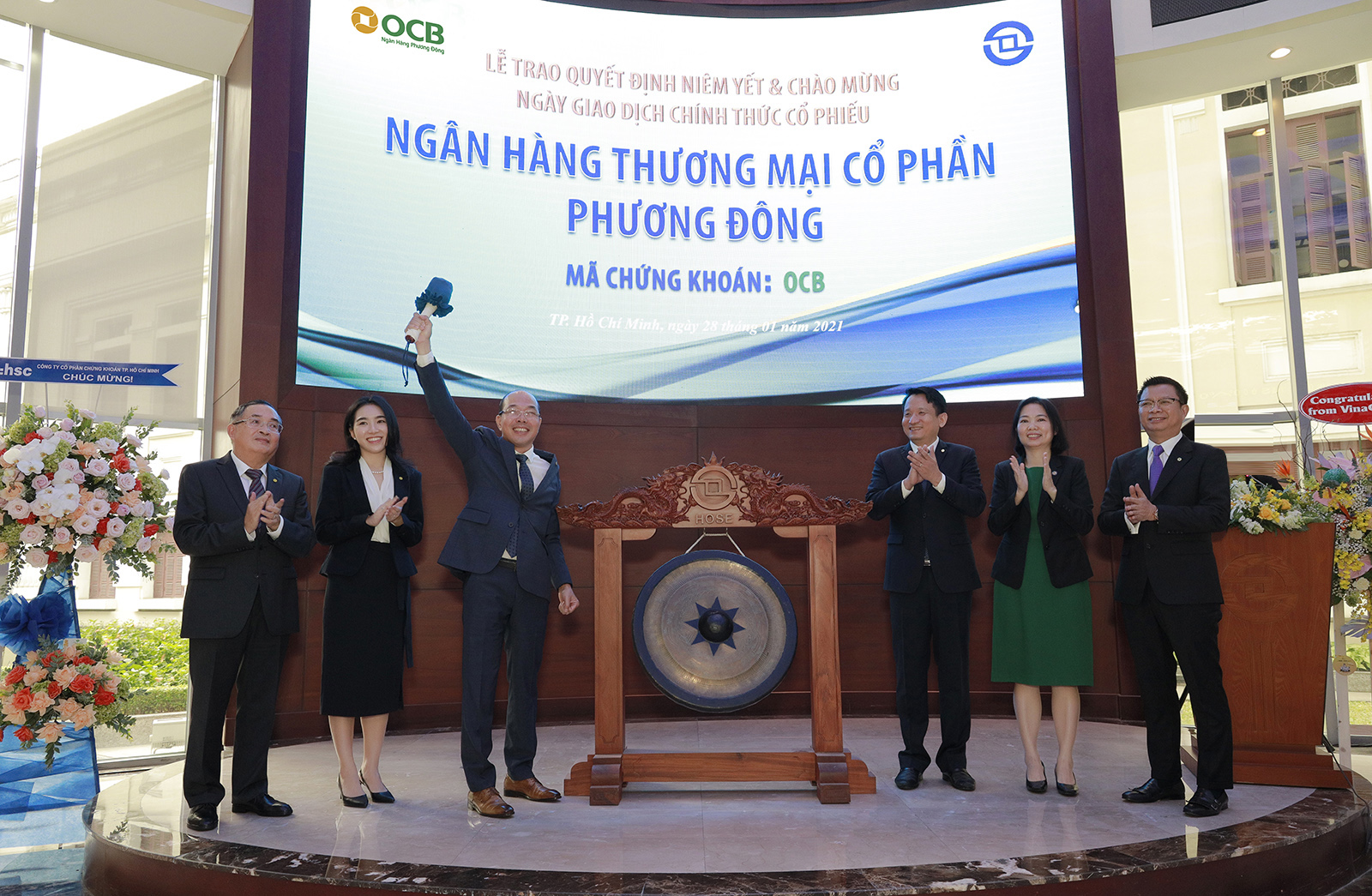 OCB thực hiện niêm yết trên HoSE vào ngày 28/1/2021.