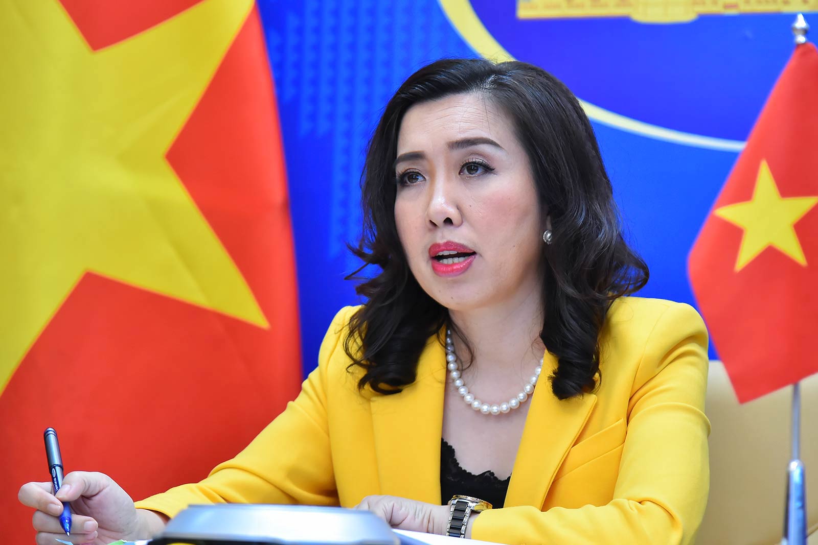 Người phát ngôn Bộ Ngoại giao Lê Thị Thu Hằng tại họp báo ngày 24/6 - Ảnh: Bộ Ngoại giao
