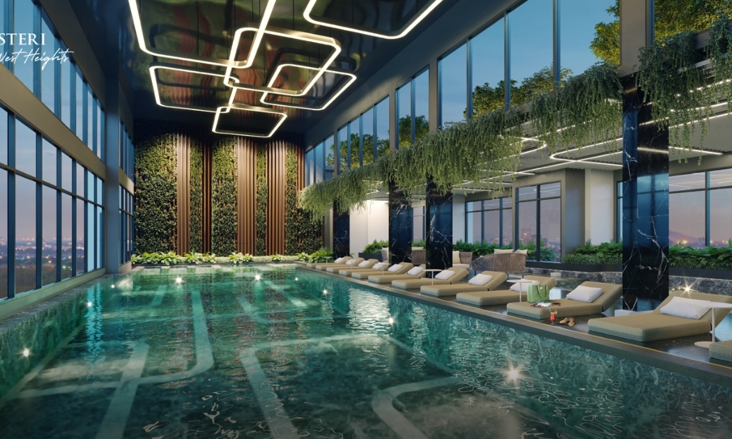 Bể bơi trong nhà - 1 trong 22 tiện ích đặc quyền của cư dân Masteri West Heights.
