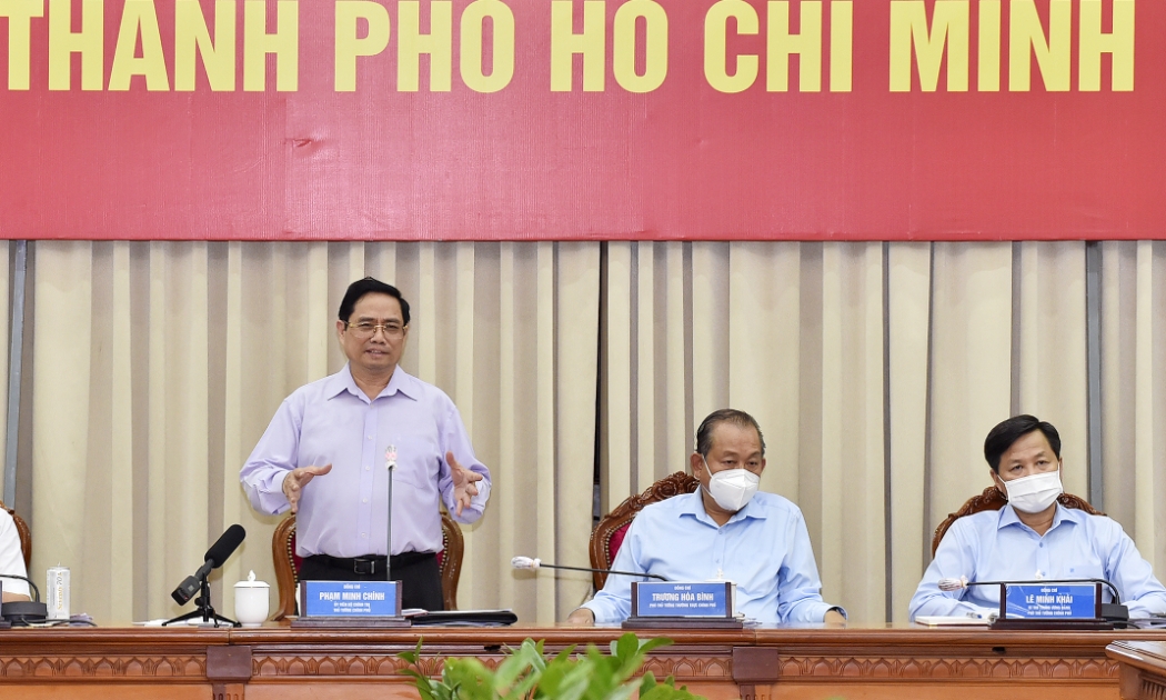 Thủ tướng Phạm Minh Chính họp trực tuyến với TP.HCM và các địa phương lân cận thuộc vùng kinh tế trọng điểm phía Nam.