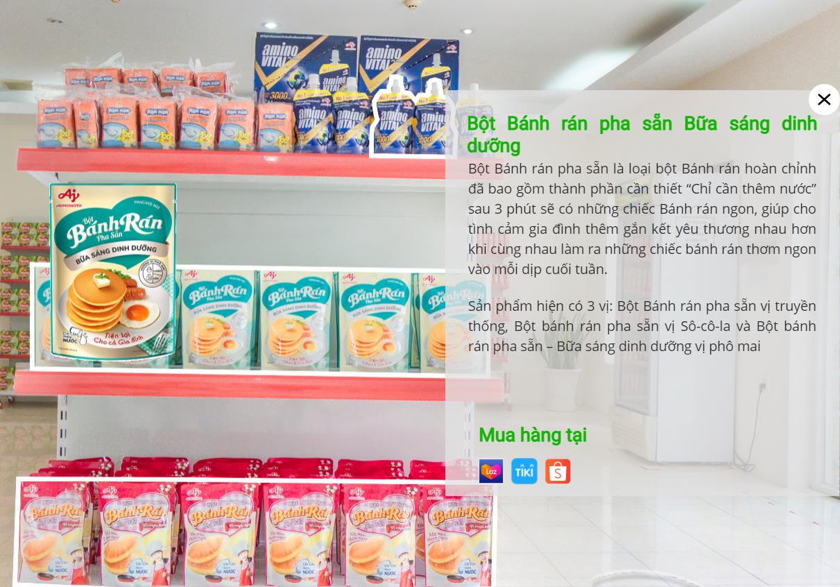 Lựa chọn sản phẩm và mua hàng trực tuyến dễ dàng ngay trong chương trình tham quan.
