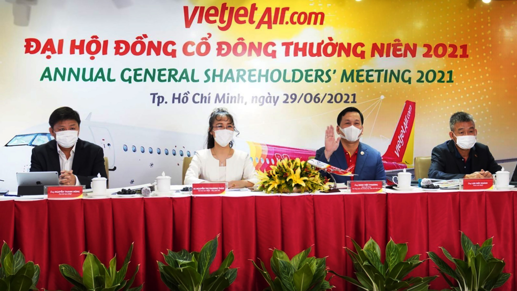 Đại hội cổ đông Công ty Cổ phần Hàng không Vietjet đã thông qua kế hoạch doanh thu hợp nhất năm 2021 tăng 20% so với năm 2020 (ảnh: Hữu Tài).