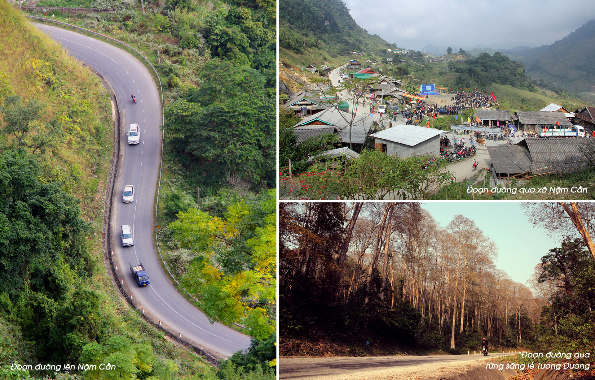 Quốc lộ 7 một số đoạn, trong đó, có đoạn lên “cổng trời” Nậm Cắn, kết nối giao thương với nước bạn Lào.