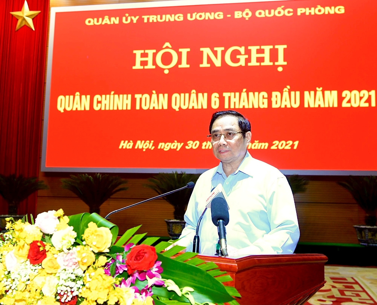 Thủ tướng Ch&iacute;nh phủ Phạm Minh Ch&iacute;nh ph&aacute;t biểu tại hội nghị - Ảnh: VGP