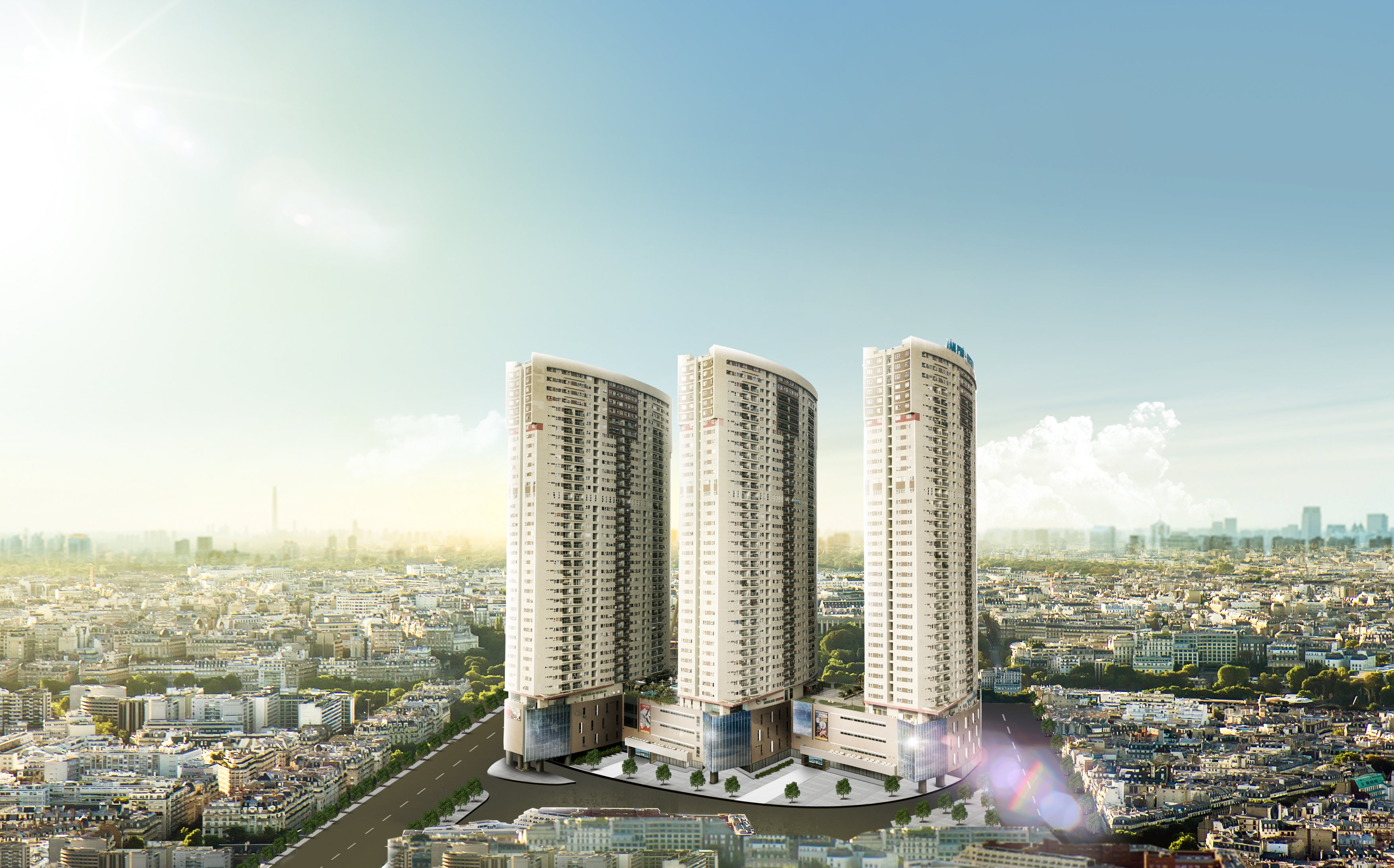 Toà nhà The Vlasta - Văn Phú được nghiên cứu xây dựng theo 3 hình elips xoay nghiêng giúp đón không khí tươi vào trong căn hộ.