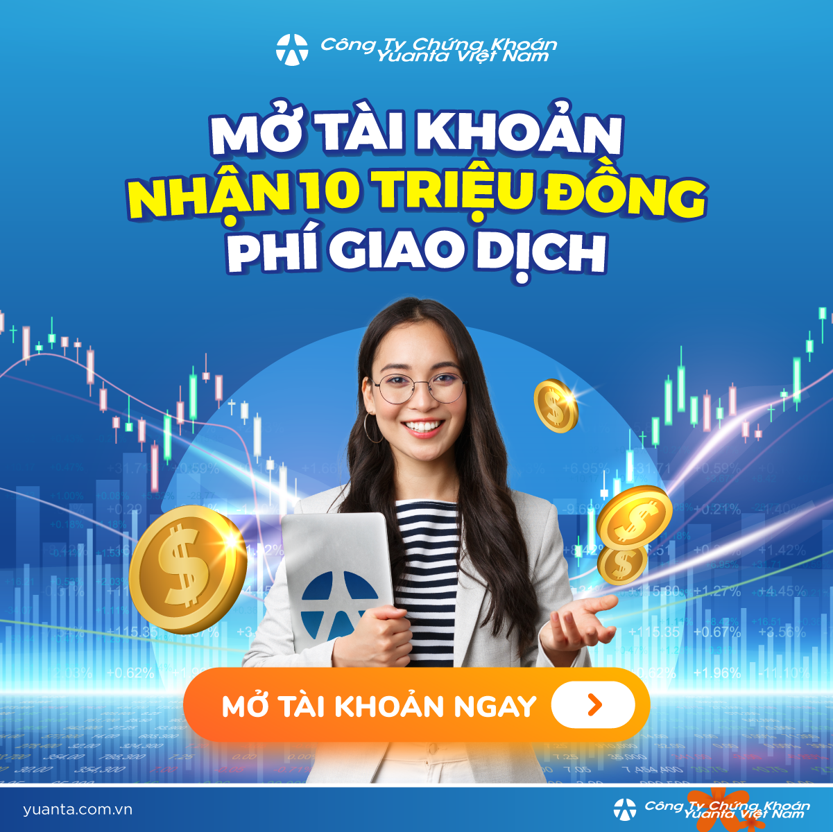 “Mở tài khoản tặng 10 triệu đồng phí giao dịch” - Chương trình ưu đãi hấp dẫn chỉ có tại YSVN.