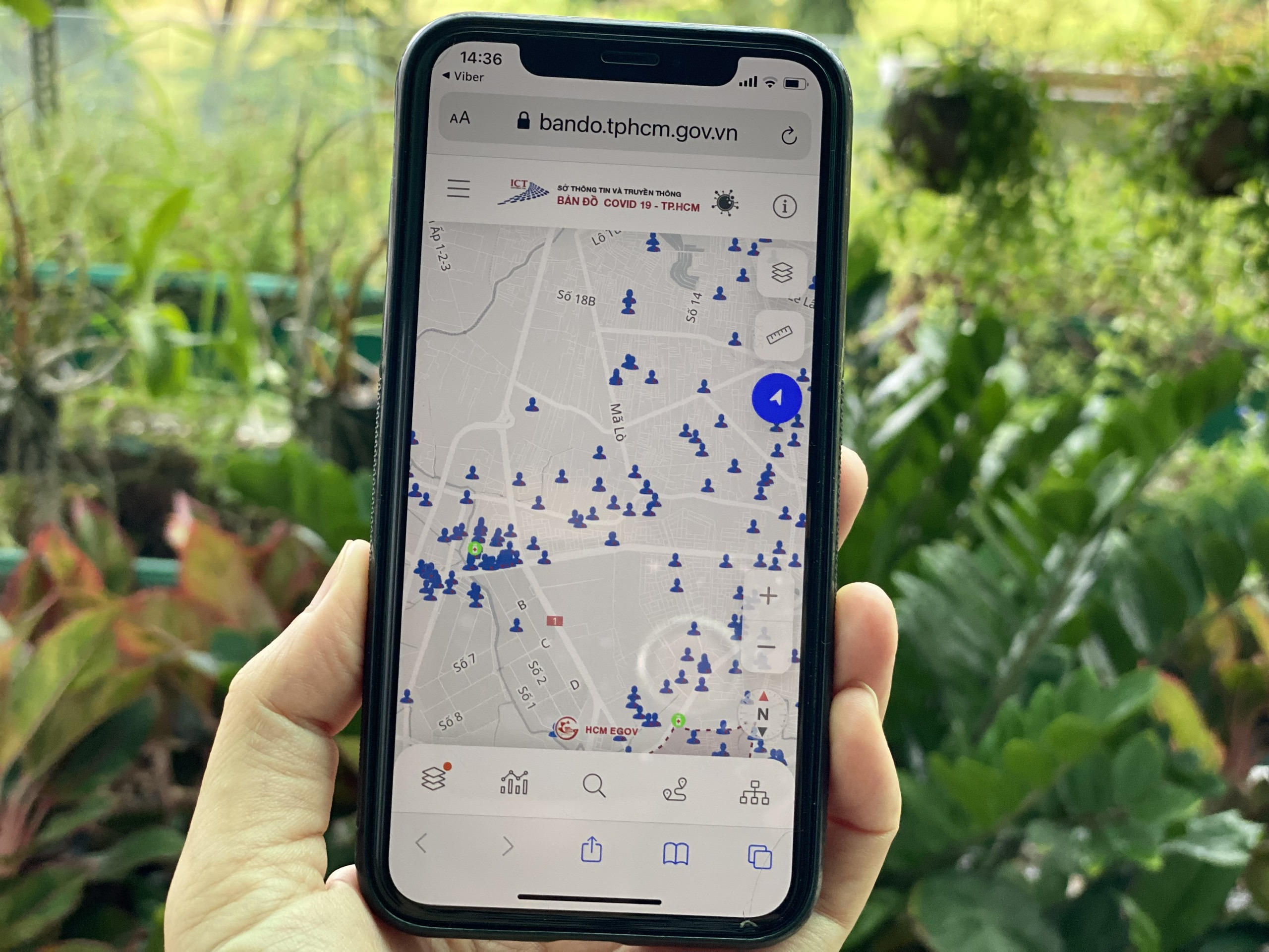 Bản đồ truy vết các ca nghi nhiễm Covid-19 tại TP.HCM.