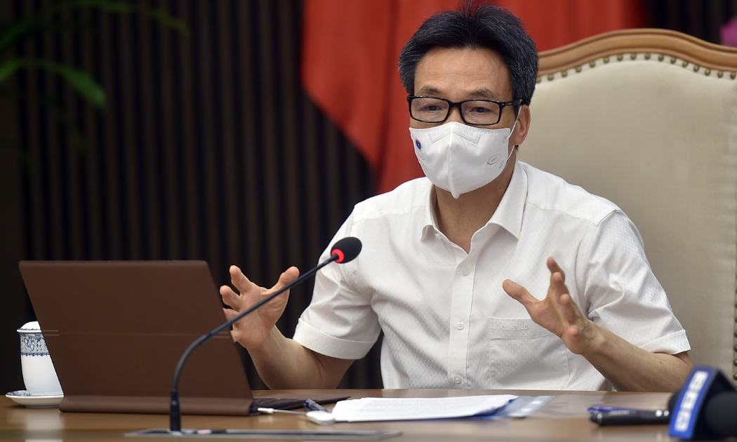 Phó Thủ tướng Vũ Đức Đam họp trực tuyến với TP.HCM về phòng, chống dịch Covid-19 chiều 6/7. Ảnh - VGP. 