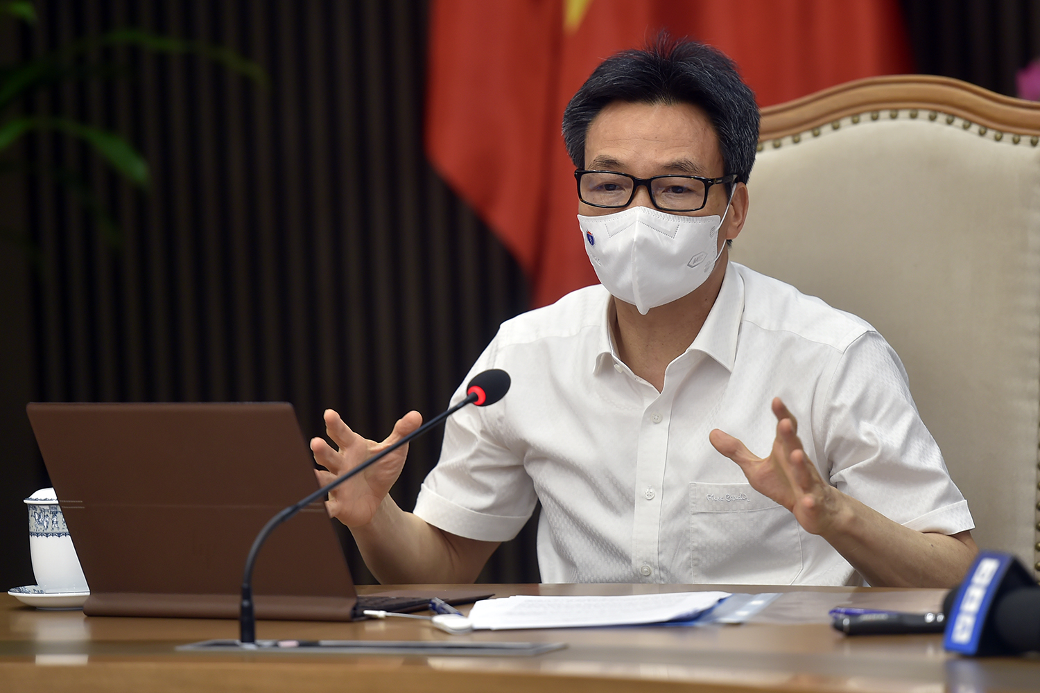 Phó Thủ tướng Vũ Đức Đam họp trực tuyến với TP.HCM về phòng, chống dịch Covid-19 chiều 6/7. Ảnh - VGP. 