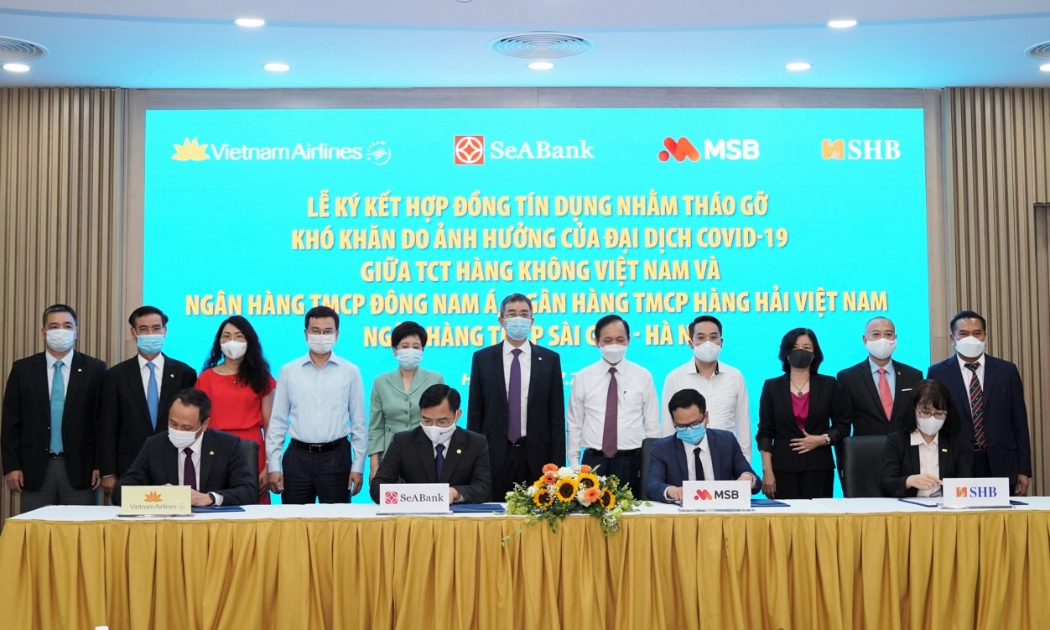 Vietnam Airlines ký kết hợp đồng tín dụng với 3 ngân hàng thương mạinhằm tháo gỡ khó khăn do dịch Covid-19