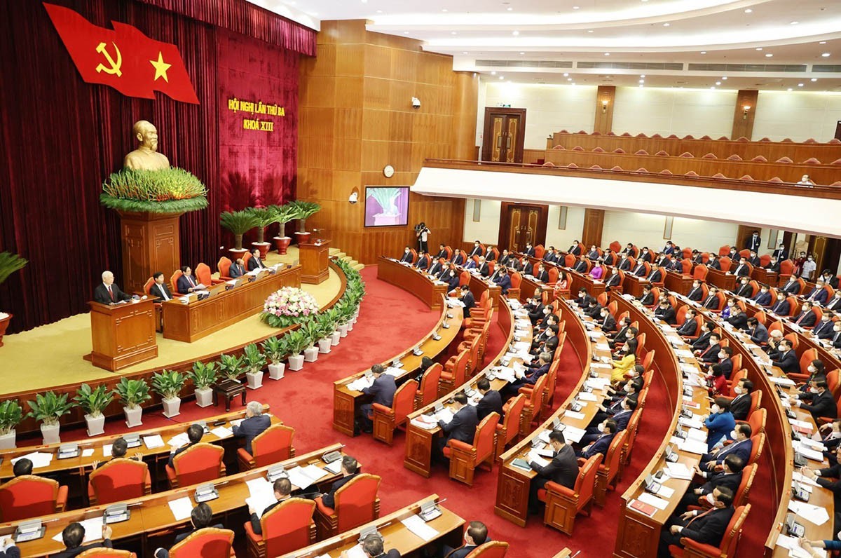 Hội nghị lần thứ ba Ban Chấp hành Trung ương Đảng khoá XIII đã diễn ra thành công tốt đẹp - Ảnh: TTXVN.