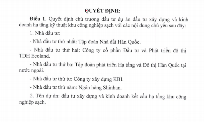 Quyết định 1070 của Thủ Tướng.