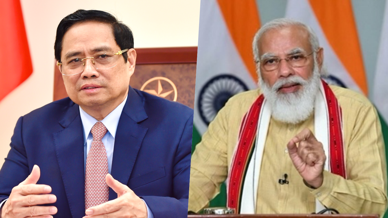 Thủ tướng Phạm Minh Chính (trái) và Thủ tướng Ấn Độ Narendra Modi - Ảnh: Bộ Ngoại giao