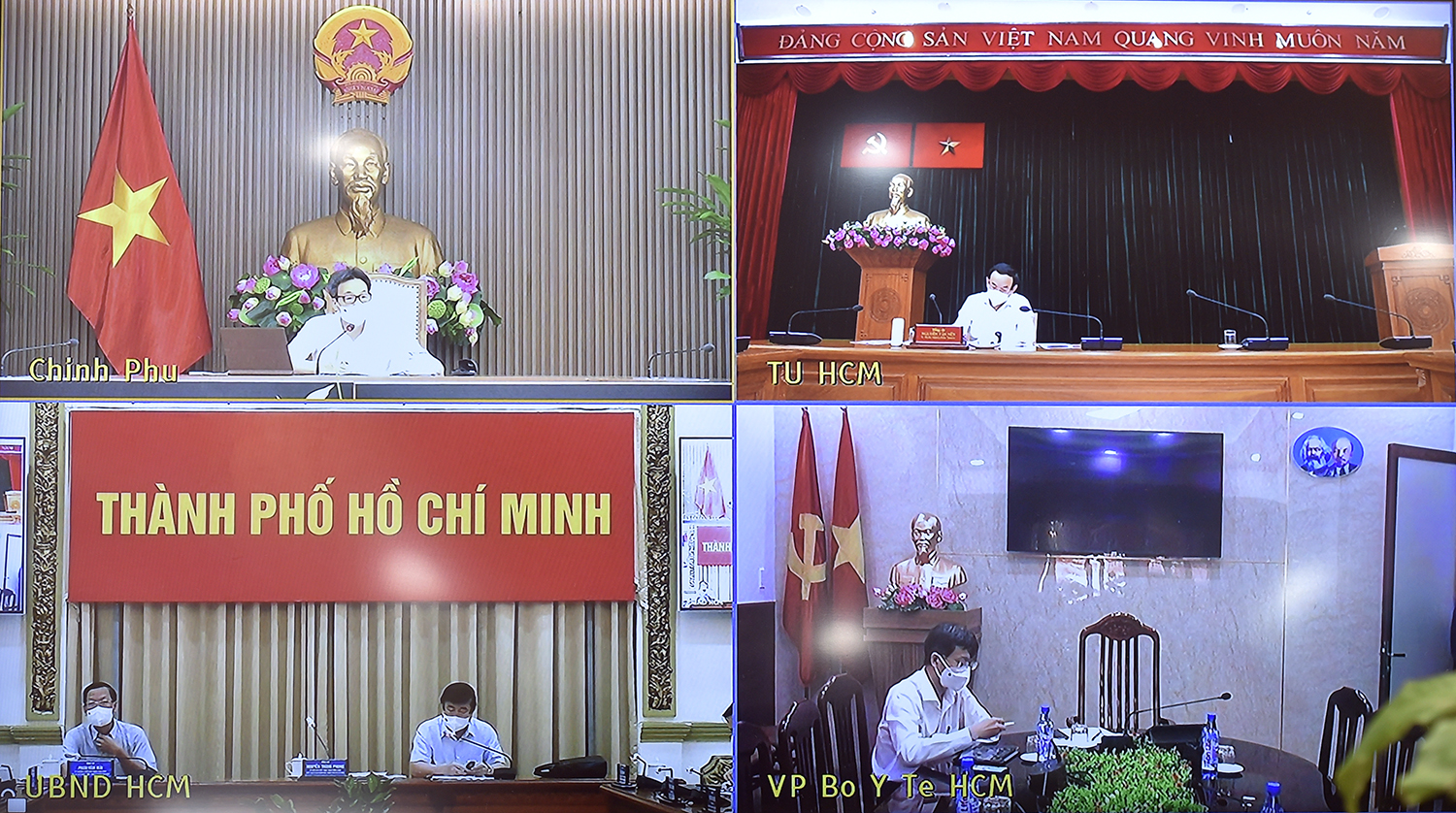 Cuộc họp trực tuyến với các điểm cầu. Ảnh - VGP. 