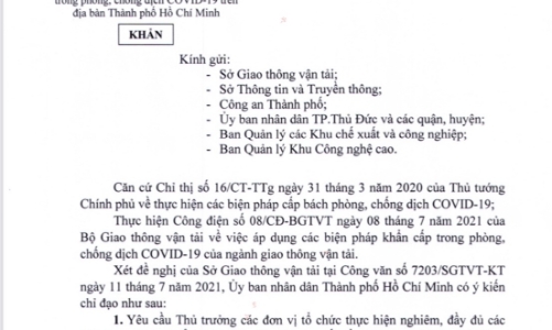 TP.HCM không kiểm tra giấy xét nghiệm Covid-19 khi di chuyển trong nội thành