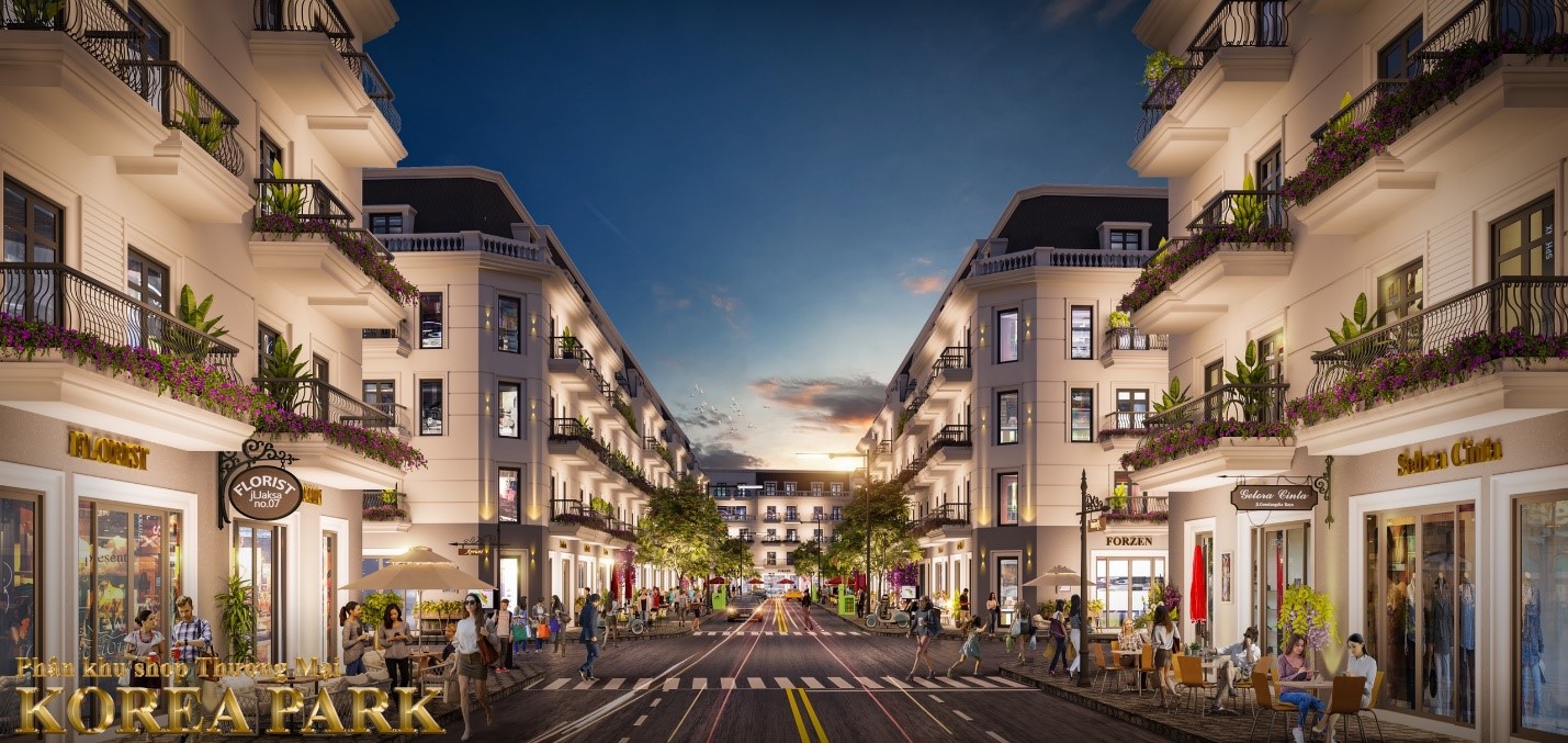 Shop thương mại Korea Park Bắc Ninh là sự kết hợp tinh tế giữa mô hình nhà phố và thương mại, vừa an cư vừa kinh doanh sinh lời.
