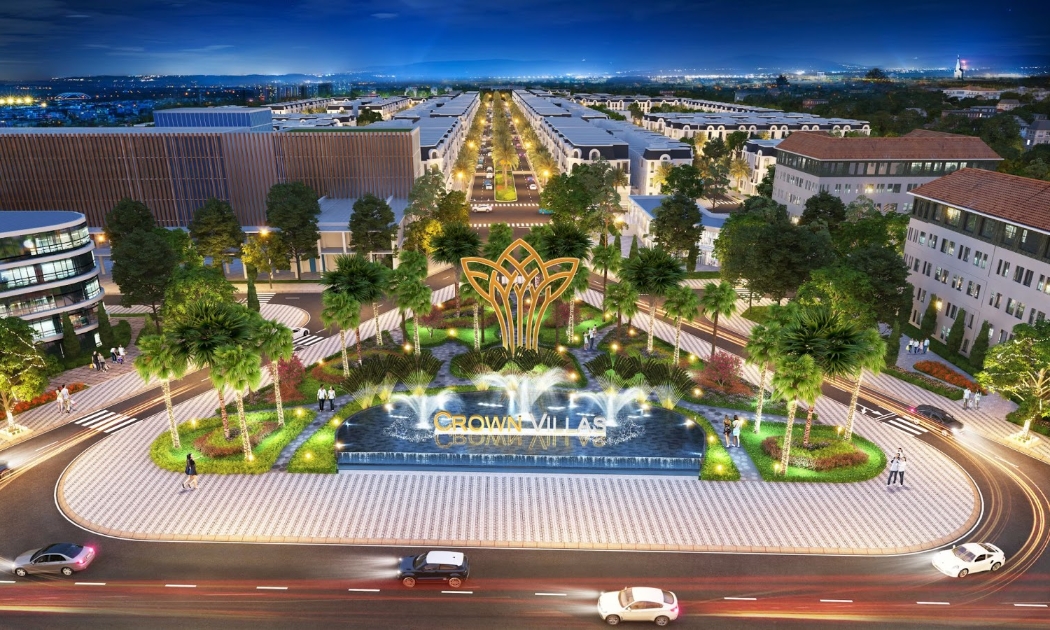 Phối cảnh khu đô thị Thái Hưng Crown Villas toạ lạc ở vị trí trung tâm thành phố Thái Nguyên.