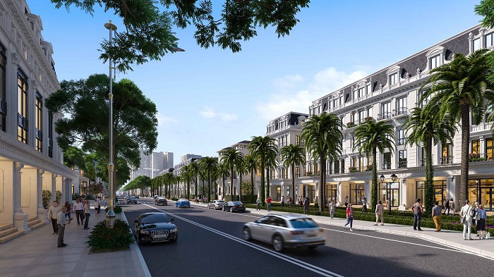 Từng dãy biệt thự, liền kề, shophouse nguy nga, lộng lẫy trong nét kiến trúc tân cổ điển Châu Âu.