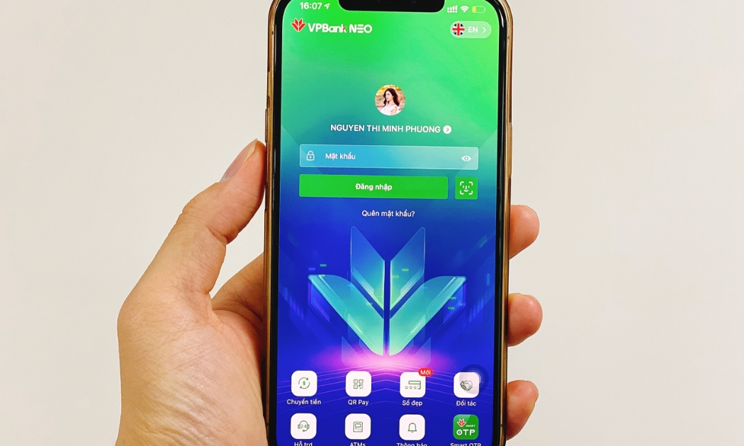 Giao diện đẹp mắt của VPBank NEO.