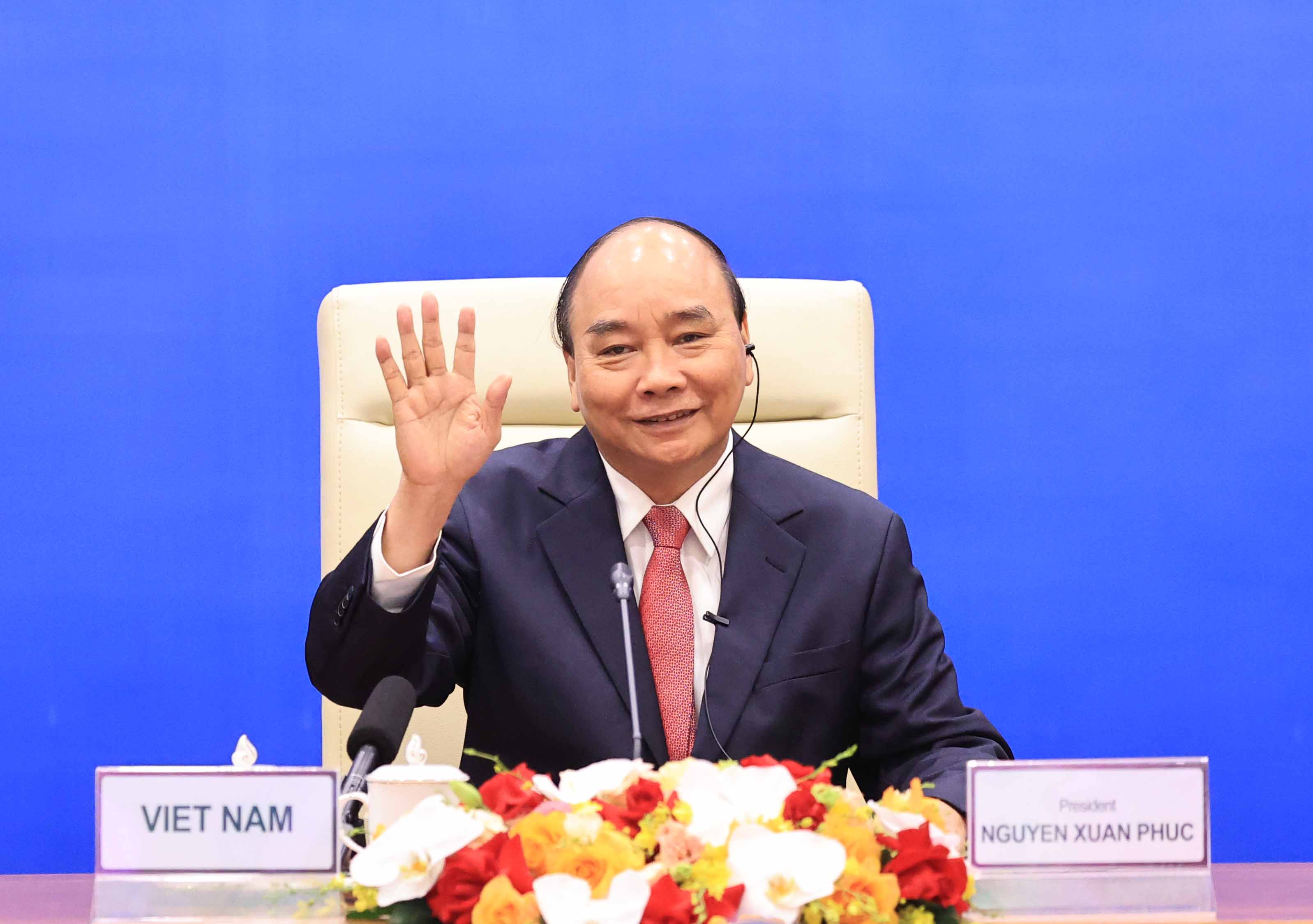 Chủ tịch nước Nguyễn Xuân Phúc tại cuộc họp - Ảnh: TTXVN