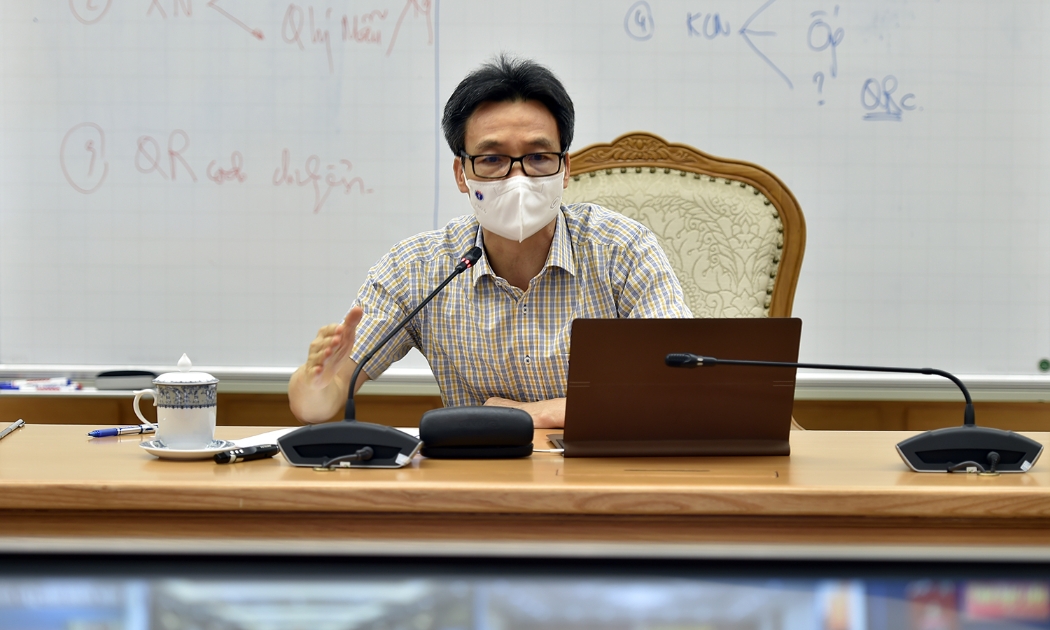 Phó Thủ tướng Vũ Đức Đam họp giao ban trực tuyến với các tỉnh phía Nam. Ảnh - VGP. 