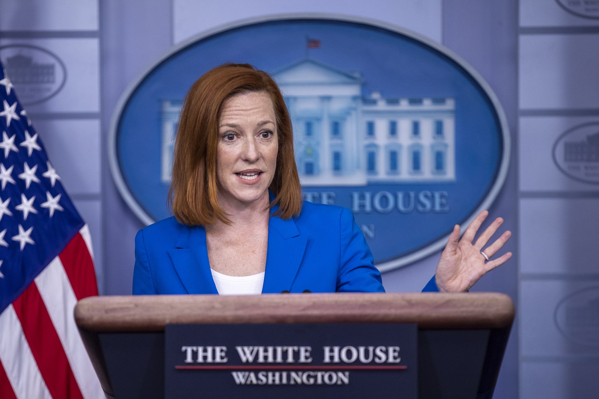 Thư ký báo chí Nhà Trắng Jen Psaki chỉ trích Facebook chưa hành động đủ để ngăn chặn tin giả - Ảnh: Getty Images