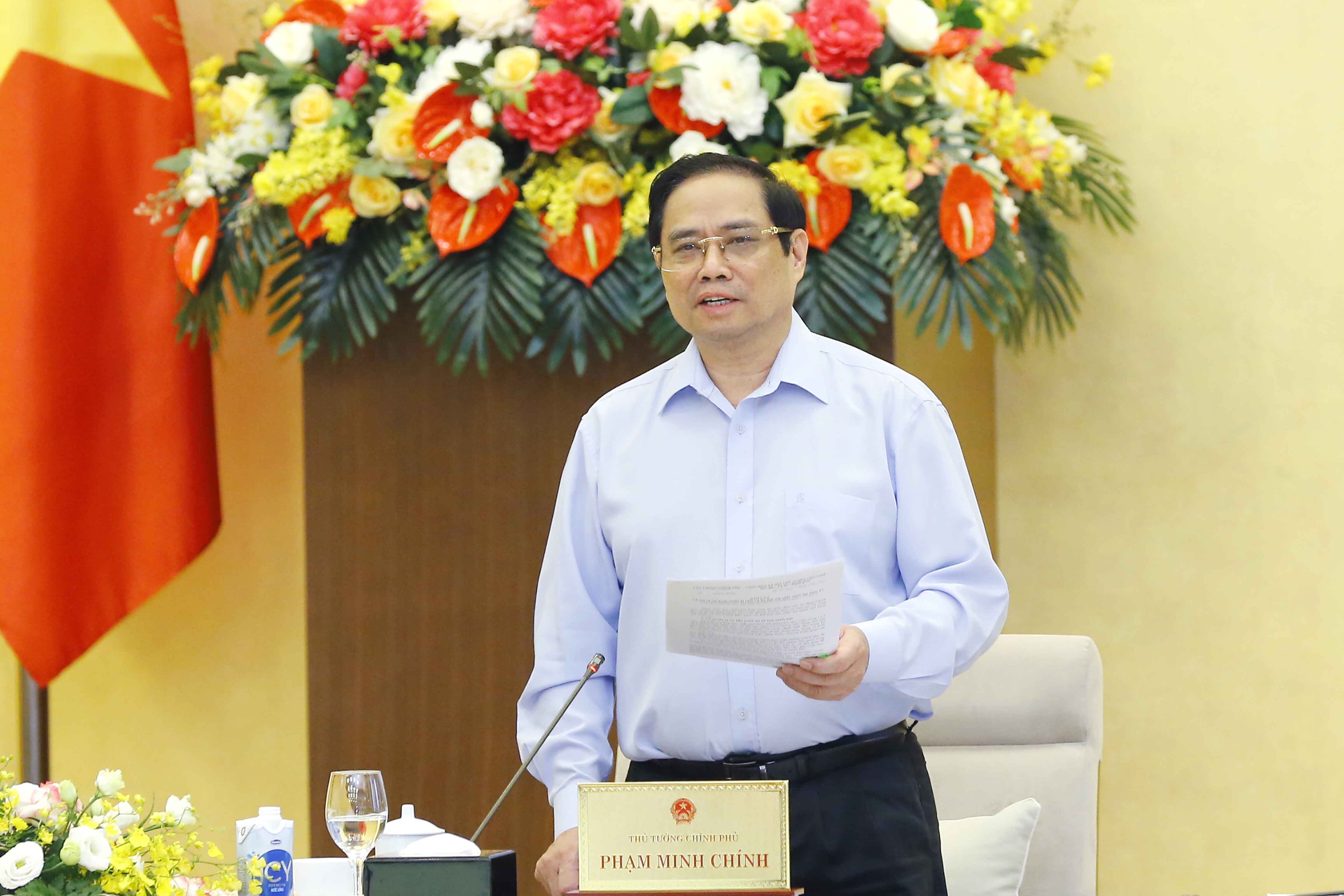 Thủ tướng Phạm Minh Chính phát biểu tại cuộc họp - Ảnh: VGP