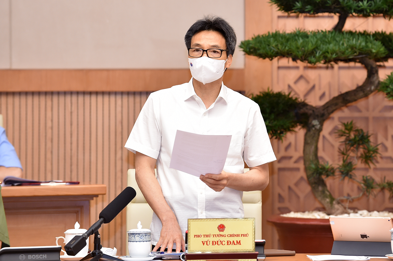 Phó thủ tướng Vũ Đức Đam phát biểu tại cuộc họp - Ảnh: VGP