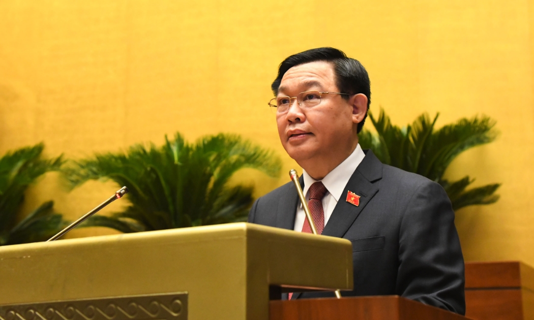 Chủ tịch Quốc hội Vương Đình Huệ phát biểu khai mạc kỳ họp thứ nhất, Quốc hội khóa XV - Ảnh: Quochoi.vn
