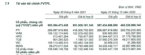 Danh mục tự doanh của VnDirect.