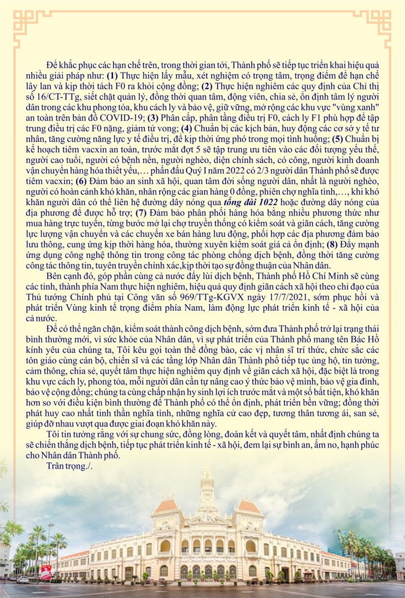 8 giải ph&aacute;p TP.HCM sẽ thực hiện trong thời gian tới để chống dịch