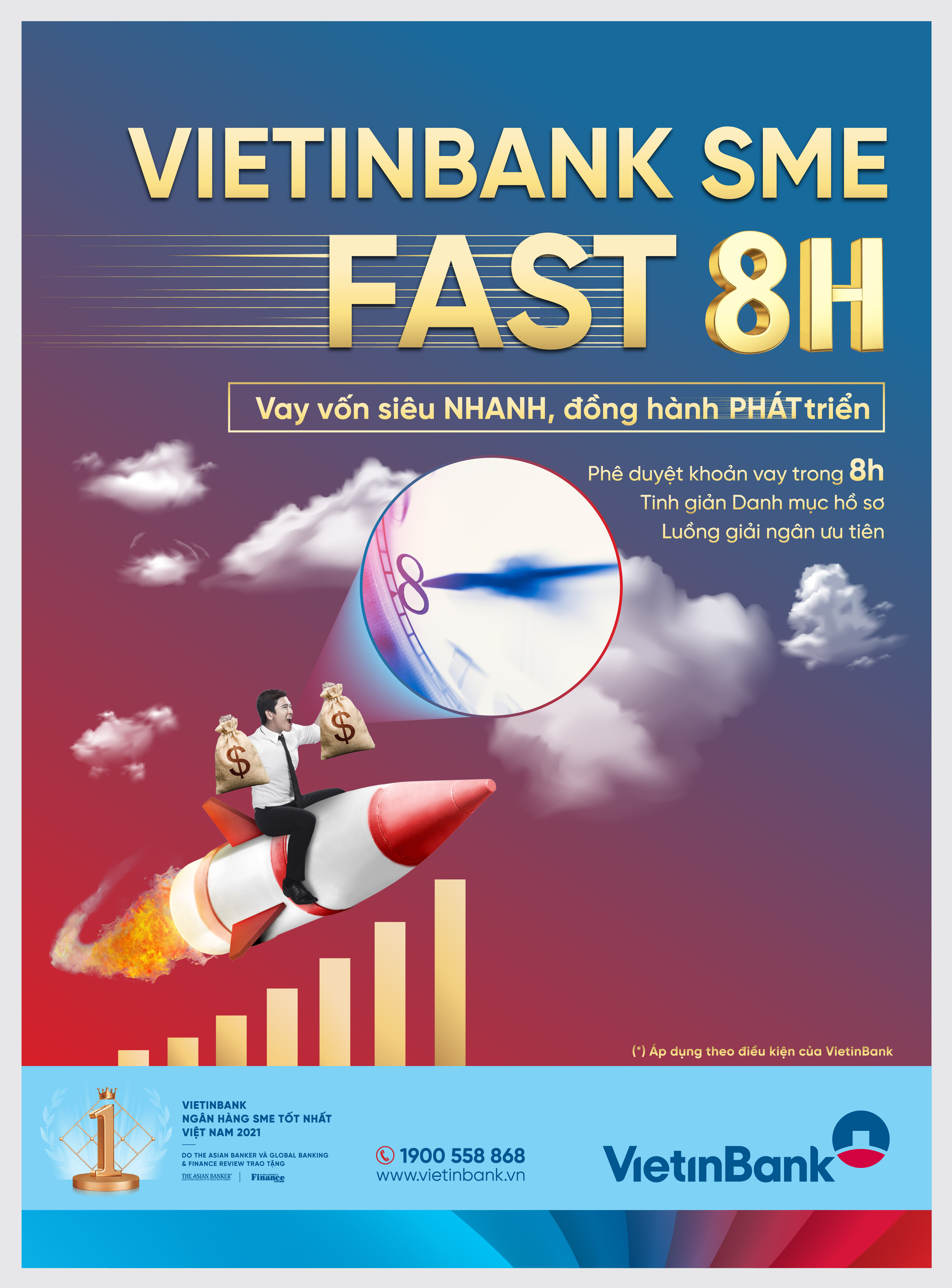 VietinBank ra mắt Gói sản phẩm “VietinBank SME Fast 8H” với cam kết tổng thời gian xử lý hồ sơ cho vay chỉ tối đa trong 8 giờ làm việc.