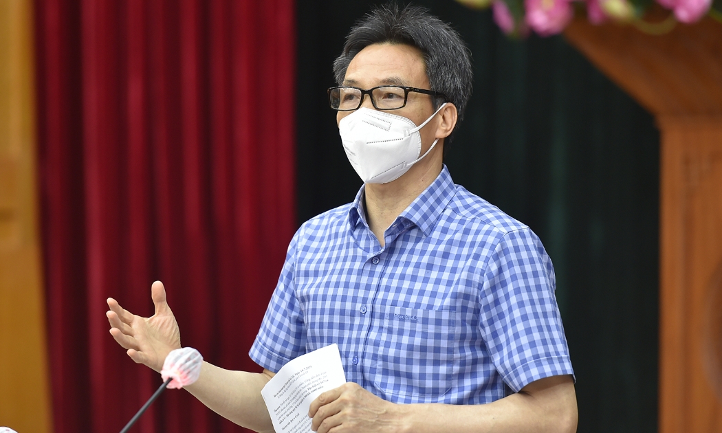 Phó Thủ tướng Vũ Đức Đam chủ trì cuộc họp với TP.HCM về công tác phòng, chống dịch Covid-19 chiều 20/7. Ảnh - VGP. 