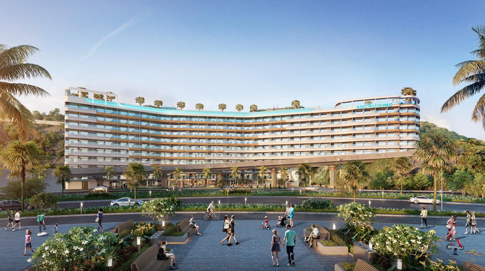 Phối cảnh ANCruising - T&ograve;a căn hộ kh&aacute;ch sạn mặt biển sở hữu l&acirc;u d&agrave;i duy nhất tại Nha Trang.&nbsp;