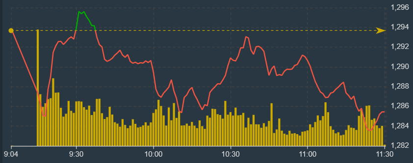 VN-Index c&oacute; một tho&aacute;ng tăng gi&aacute; trong s&aacute;ng nay.