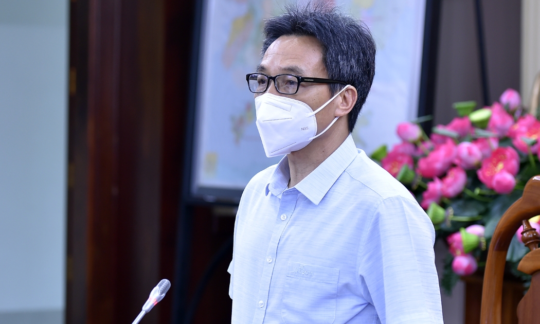 Phó Thủ tướng Vũ Đức Đam họp với tỉnh Bà Rịa - Vũng Tàu về công tác phòng, chống dịch covid-19, sáng 25/7. Ảnh - VGP.