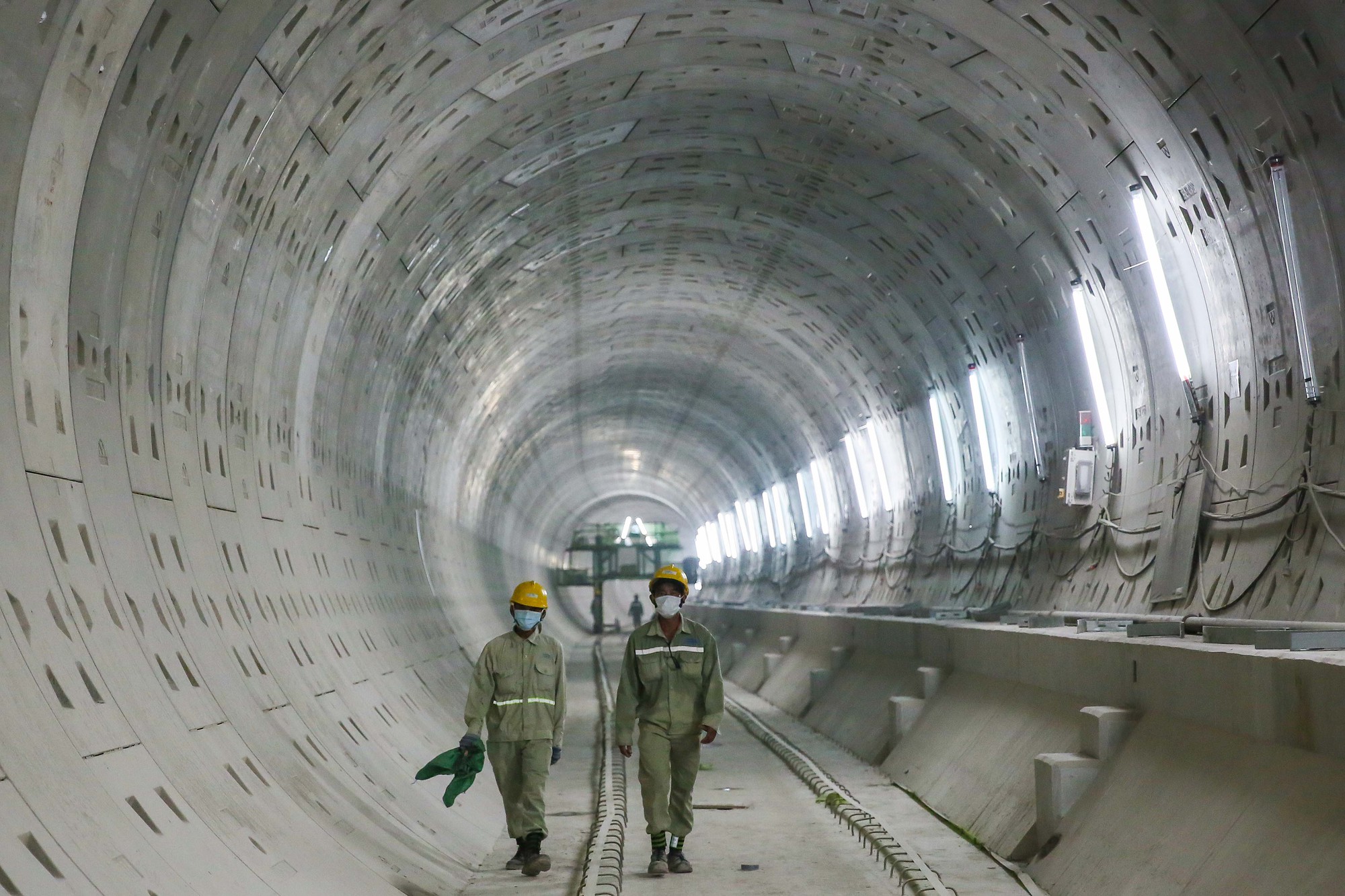 Ga ngầm Chợ Bến Thành - Nhà hát Thành phố thuộc gói thầu CP1A dự án metro số 1 đang đi vào giai đoàn hoàn thành