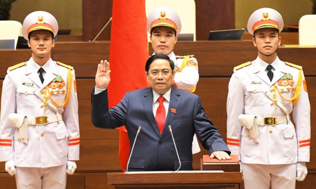 Thủ tướng Phạm Minh Chính tuyên thệ nhậm chức - Ảnh: VOV