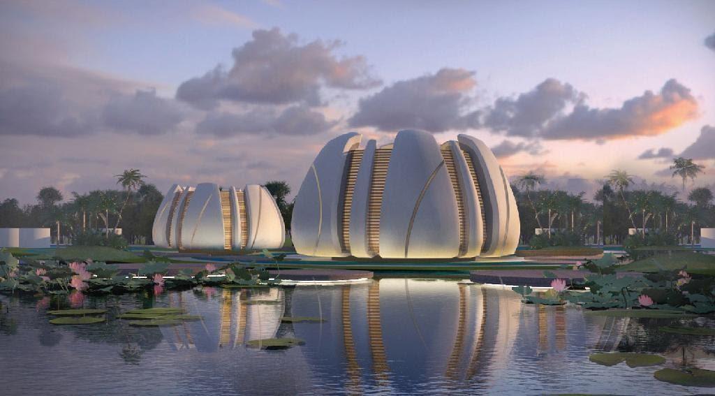 Cụm c&ocirc;ng tr&igrave;nh được thiết kế theo h&igrave;nh hoa sen đầy t&iacute;nh biểu tượng tại Sunshine Heritage Mũi N&eacute; của Nh&agrave; ph&aacute;t triển bất động sản Sunshine Homes.