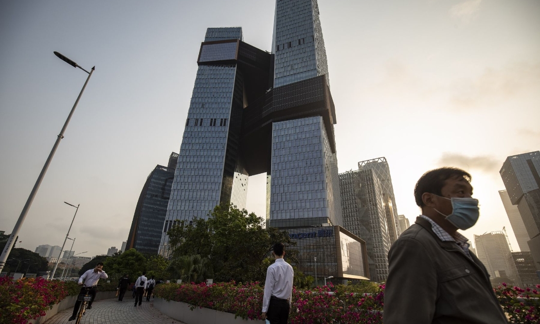 Toà nhà trụ sở của Tencent ở Thẩm Quyến, Trung Quốc - Ảnh: Bloomberg.