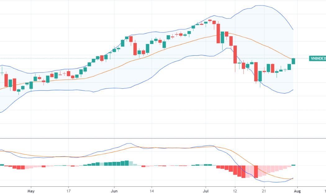 Diễn biến VN-Index và chỉ báo MACD. Nguồn: Tradingview
