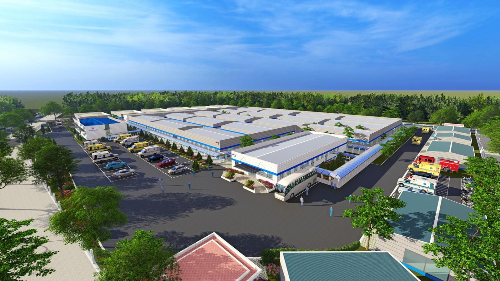Phối cảnh Bệnh viện điều trị người bệnh Covid-19.