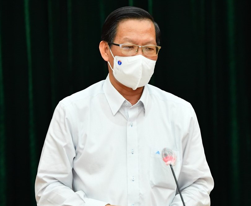 Ph&oacute; B&iacute; thư thường trực Th&agrave;nh ủy Phan Văn M&atilde;i tại cuộc họp b&aacute;o ng&agrave;y 3/8.