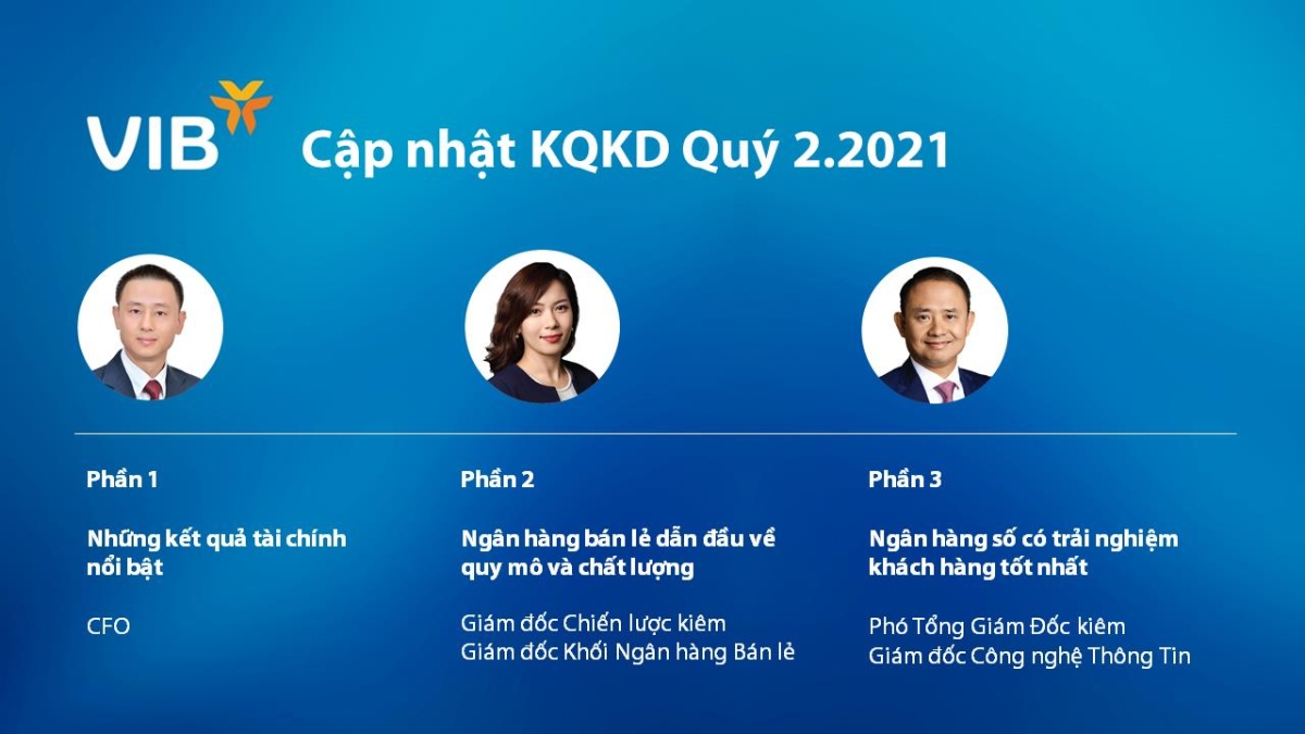 Các phần chia sẻ của VIB tại buổi gặp gỡ trực tuyến.