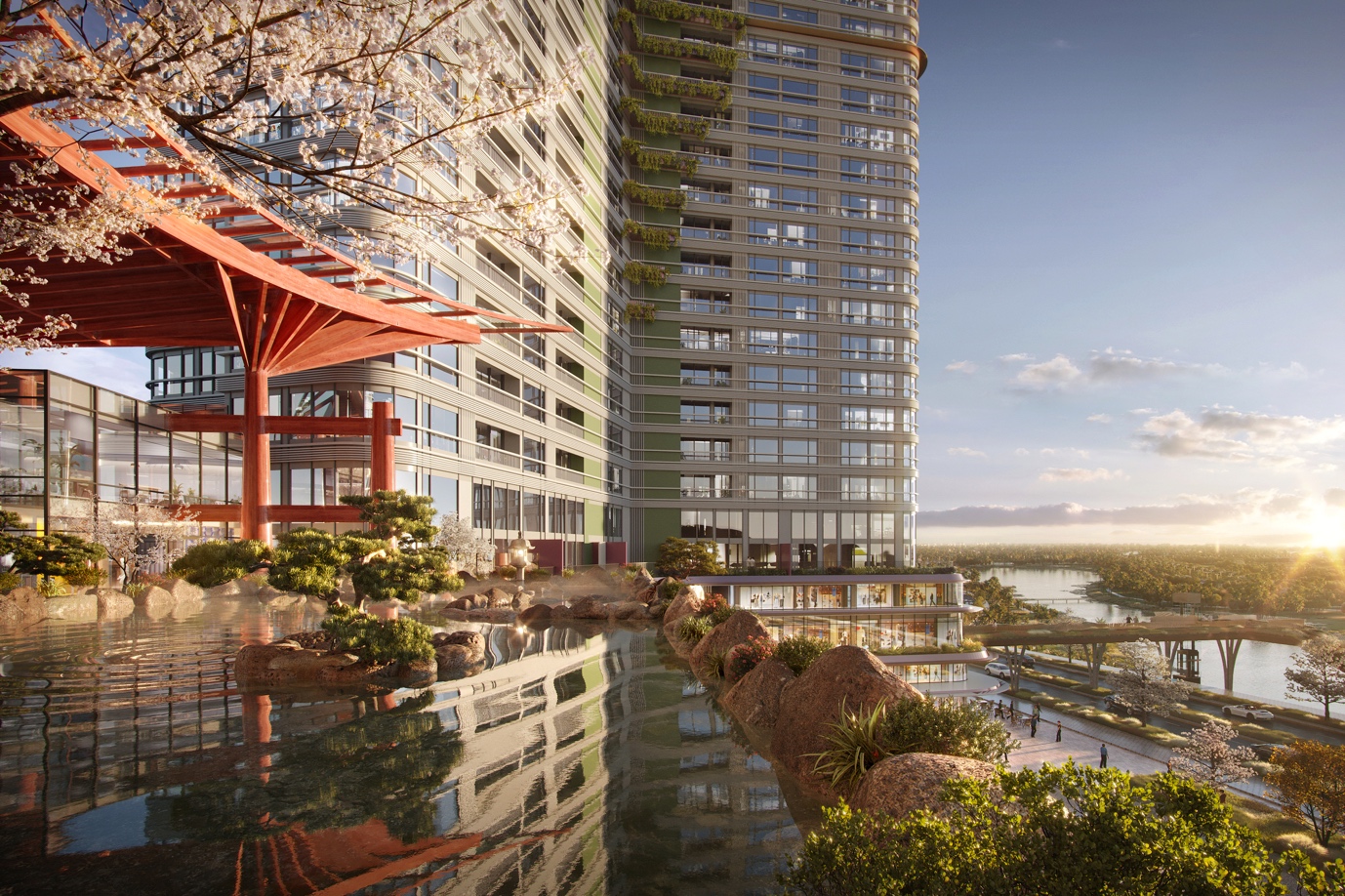 Tổ hợp kho&aacute;ng n&oacute;ng dưới ch&acirc;n The Landmark.